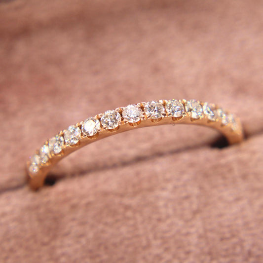 14kt Rose Gold Half Eternity Diamond Band Stacker Ring 0.50 CTTW Size 10.5