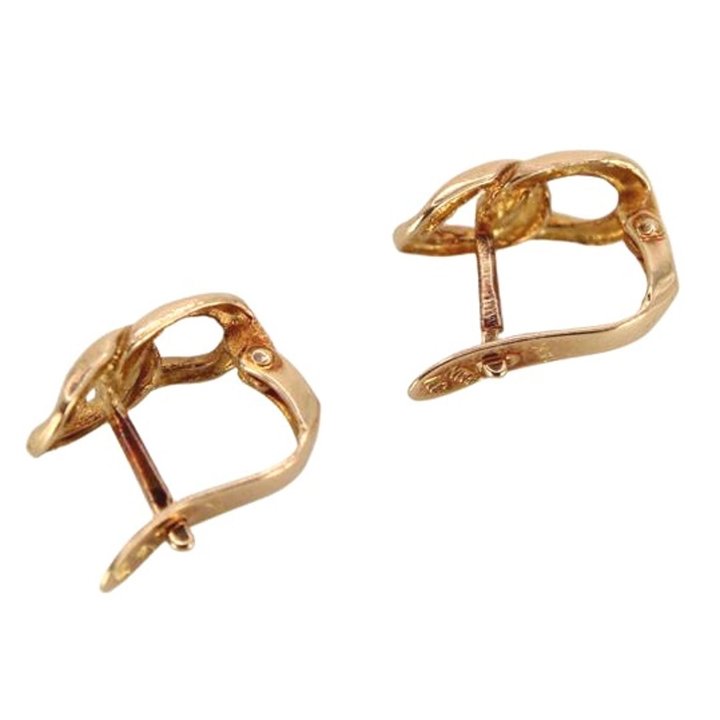 Vintage 14k Yellow Gold Chain Miami Curb Link Clip Earrings 13mm