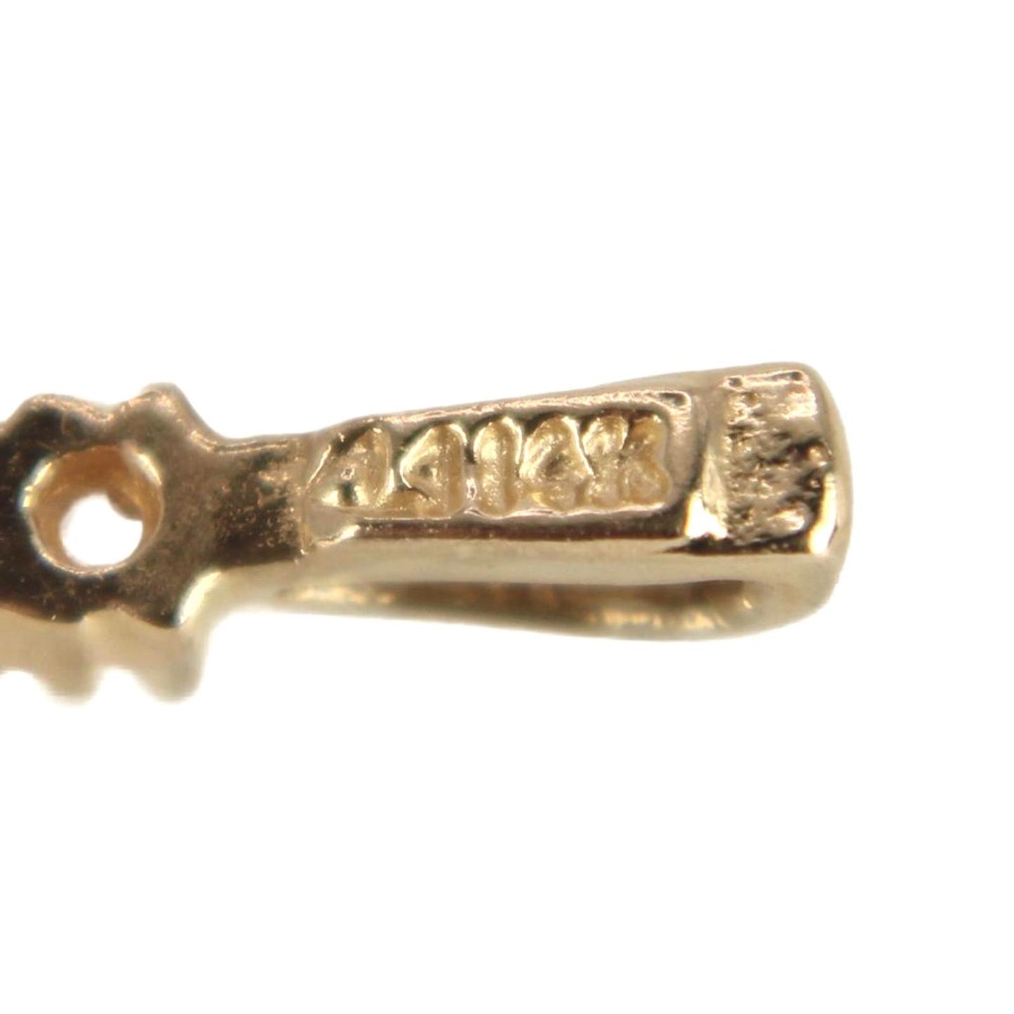 Estate 14kt Yellow Gold Diamond Jesus Cross Charm Pendant 0.28 CTTW