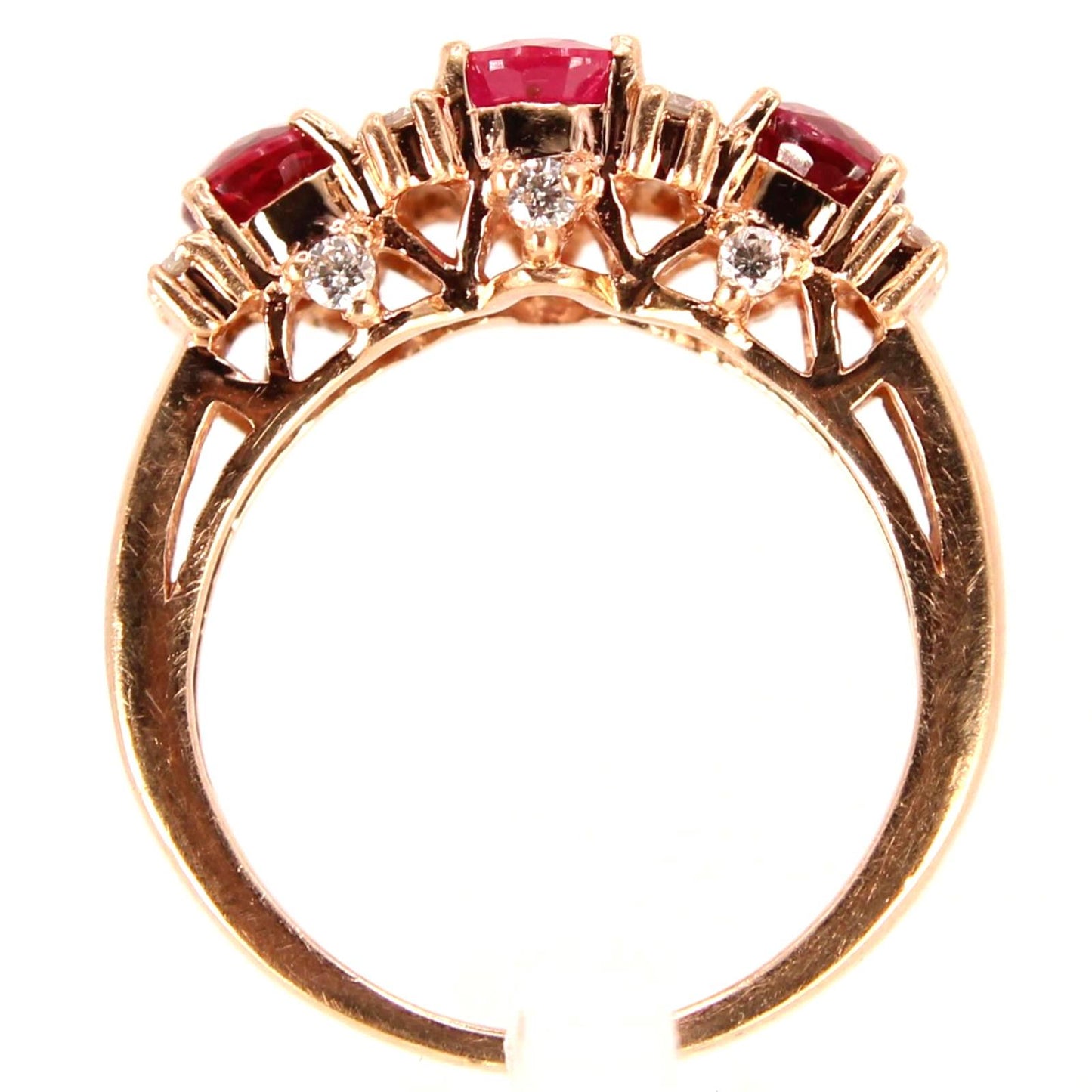 LeVian Passion Ruby Vanilla Diamond Strawberry Gold Ring Size 5