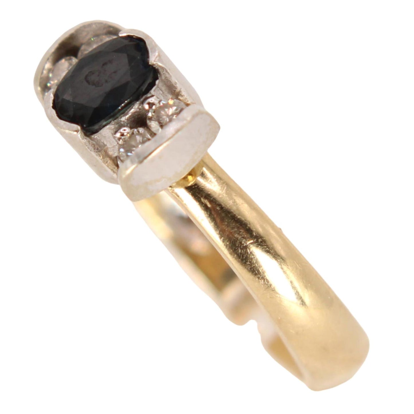 Antique 14kt Yellow Gold Natural Diamond Sapphire Bowtie Ring Size 6.5