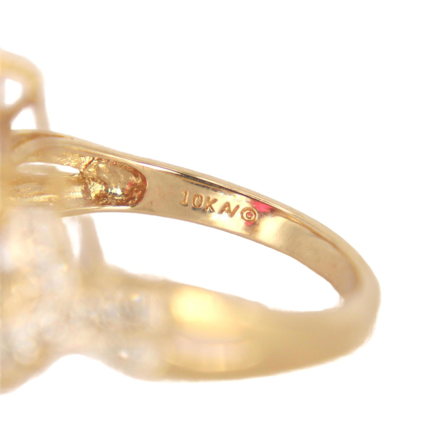 Alwand Vahan 10kt Yellow Gold Synthetic Ruby Diamond Statement Ring Size 7.25