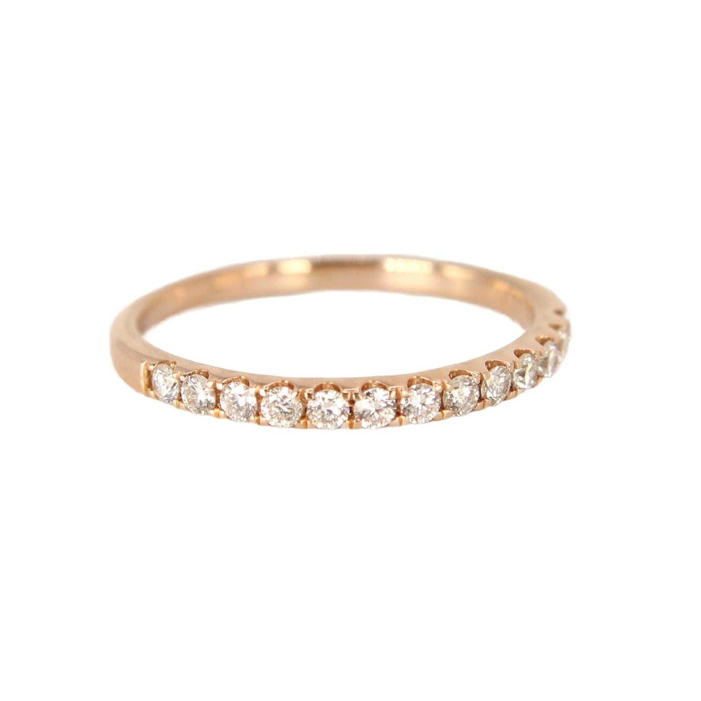 14kt Rose Gold Half Eternity Diamond Band Stacker Ring 0.50 CTTW Size 10.5