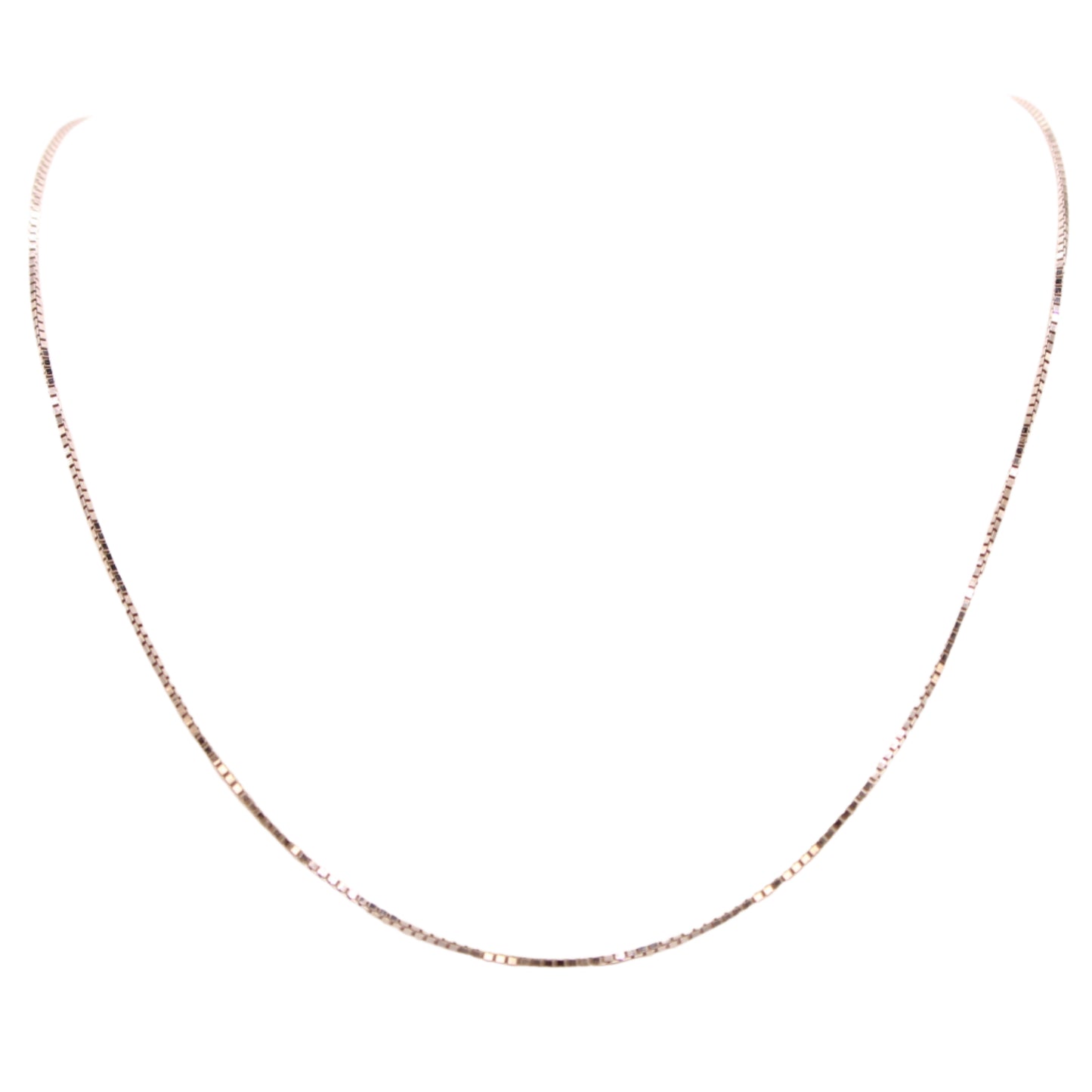 14kt White Gold Venetian Box Link Chain Necklace 18"