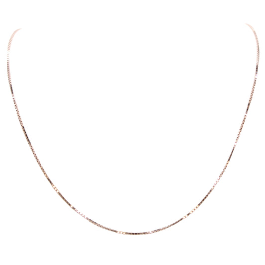 14kt White Gold Venetian Box Link Chain Necklace 18"