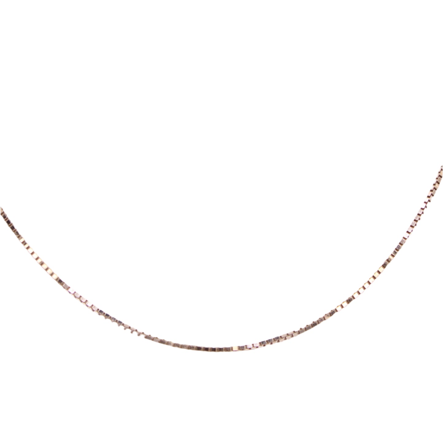 14kt White Gold Venetian Box Link Chain Necklace 18"