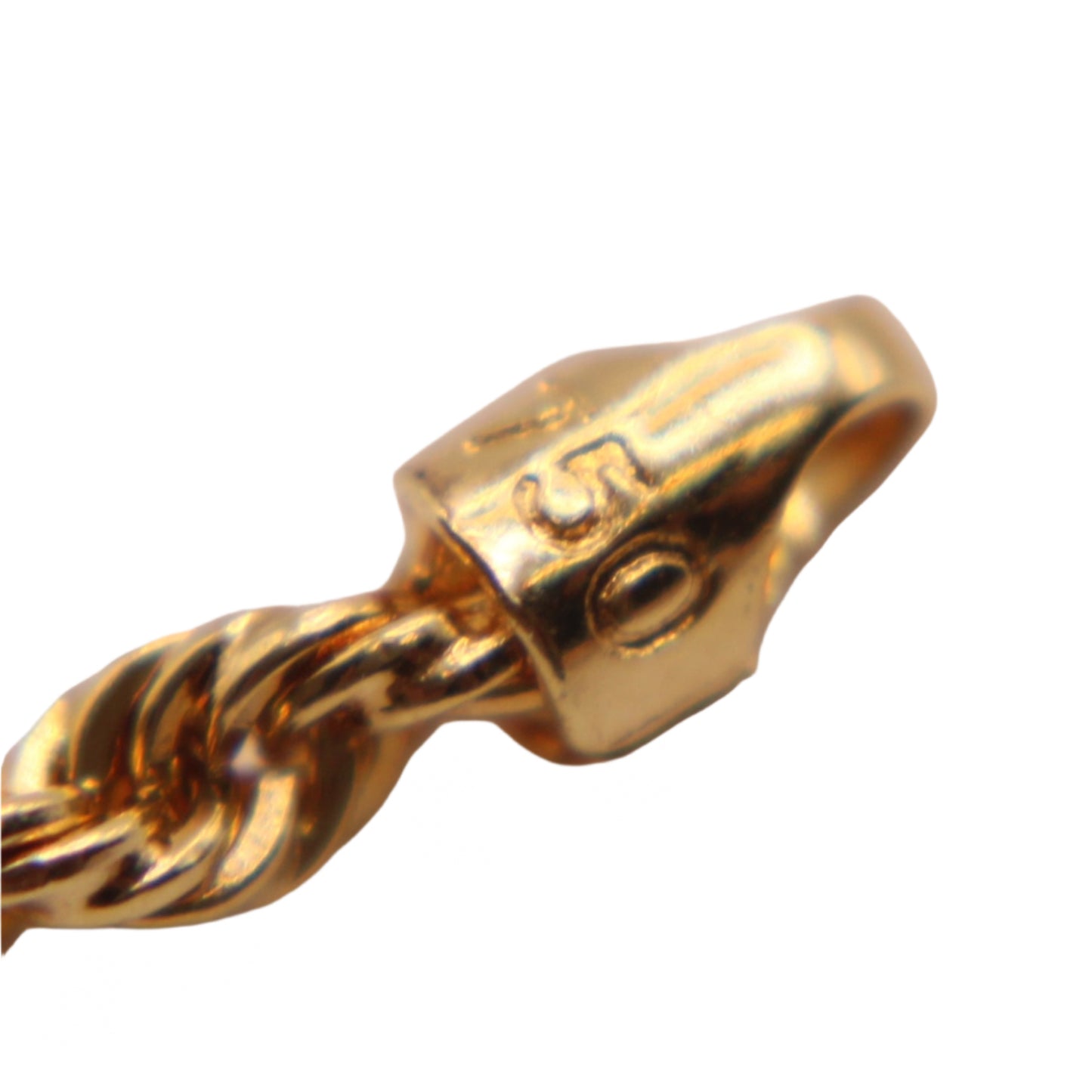 18kt Two Tone Yellow Rope White Bar Station Chain Necklace 17.75"