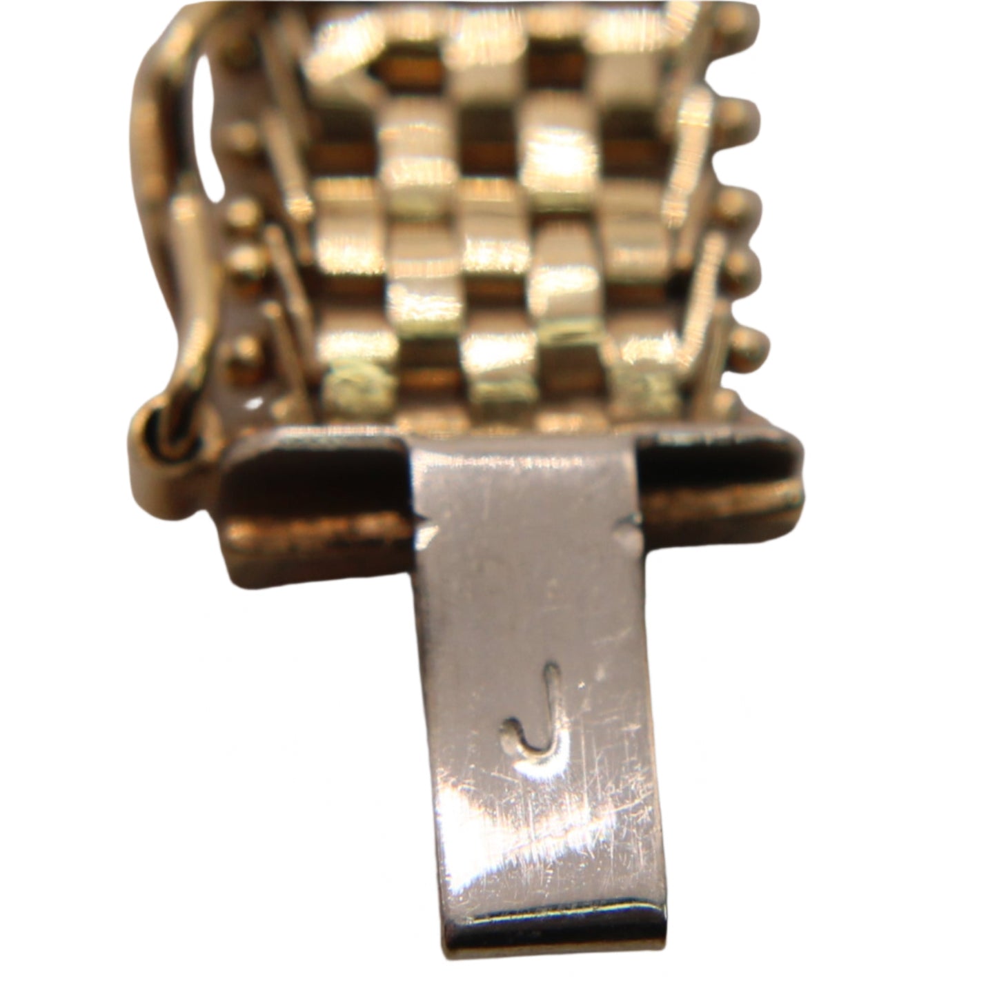 Vintage Imperial 14k Yellow Gold Woven Pattern Chain Link Bracelet 7.5"