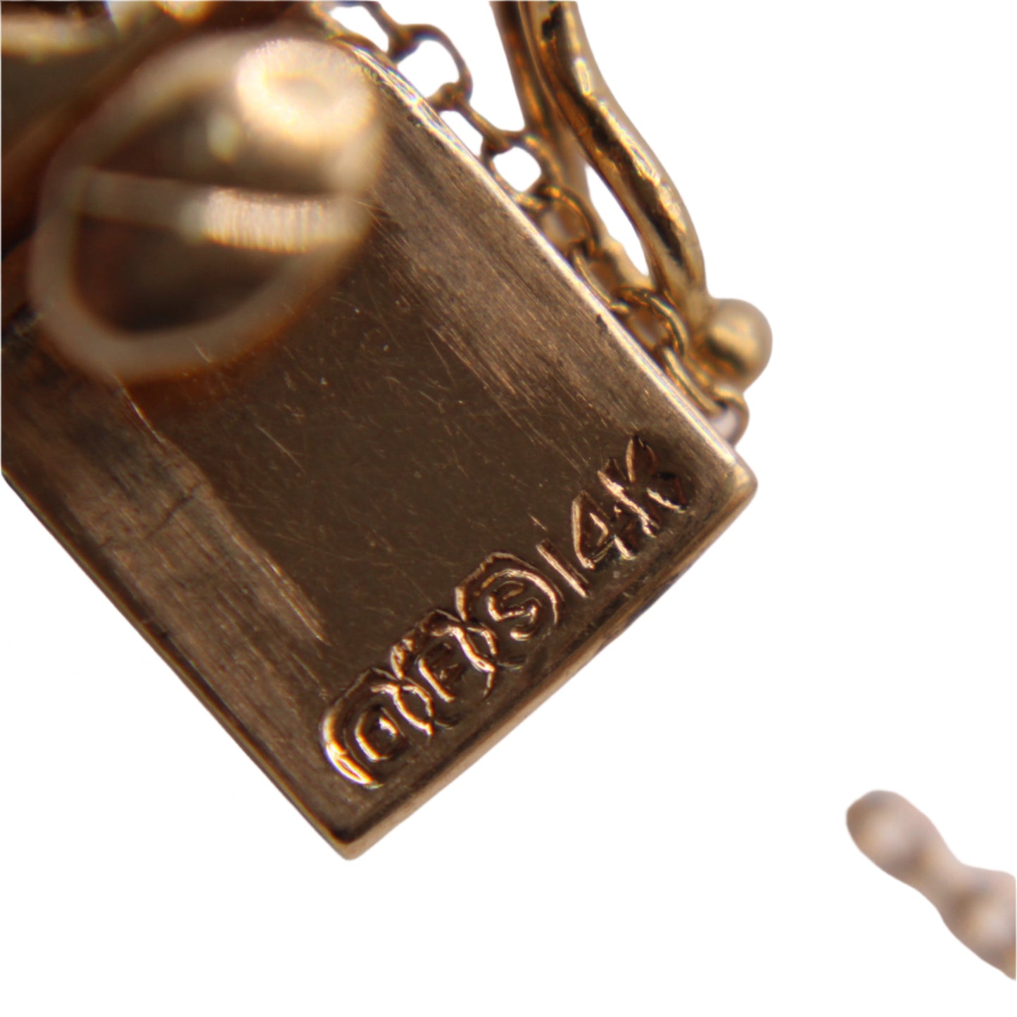 *SOLD* Vintage 14kt Yellow Gold Solid Double Curb Chain Link Charm Bracelet 7.5"