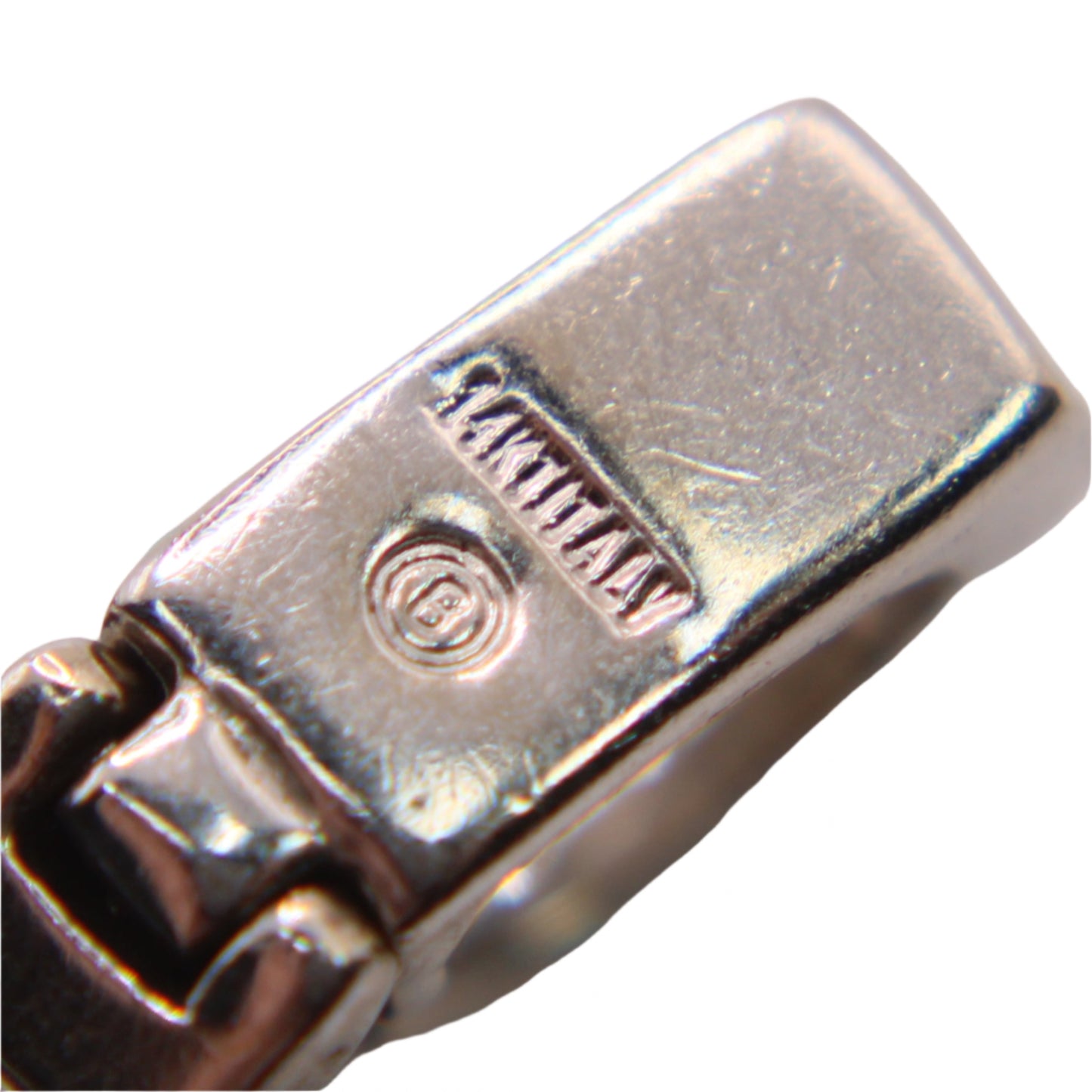 Vintage 14kt White Gold Diamond Sapphire Buckle Wheat Franco Bracelet 7.5"