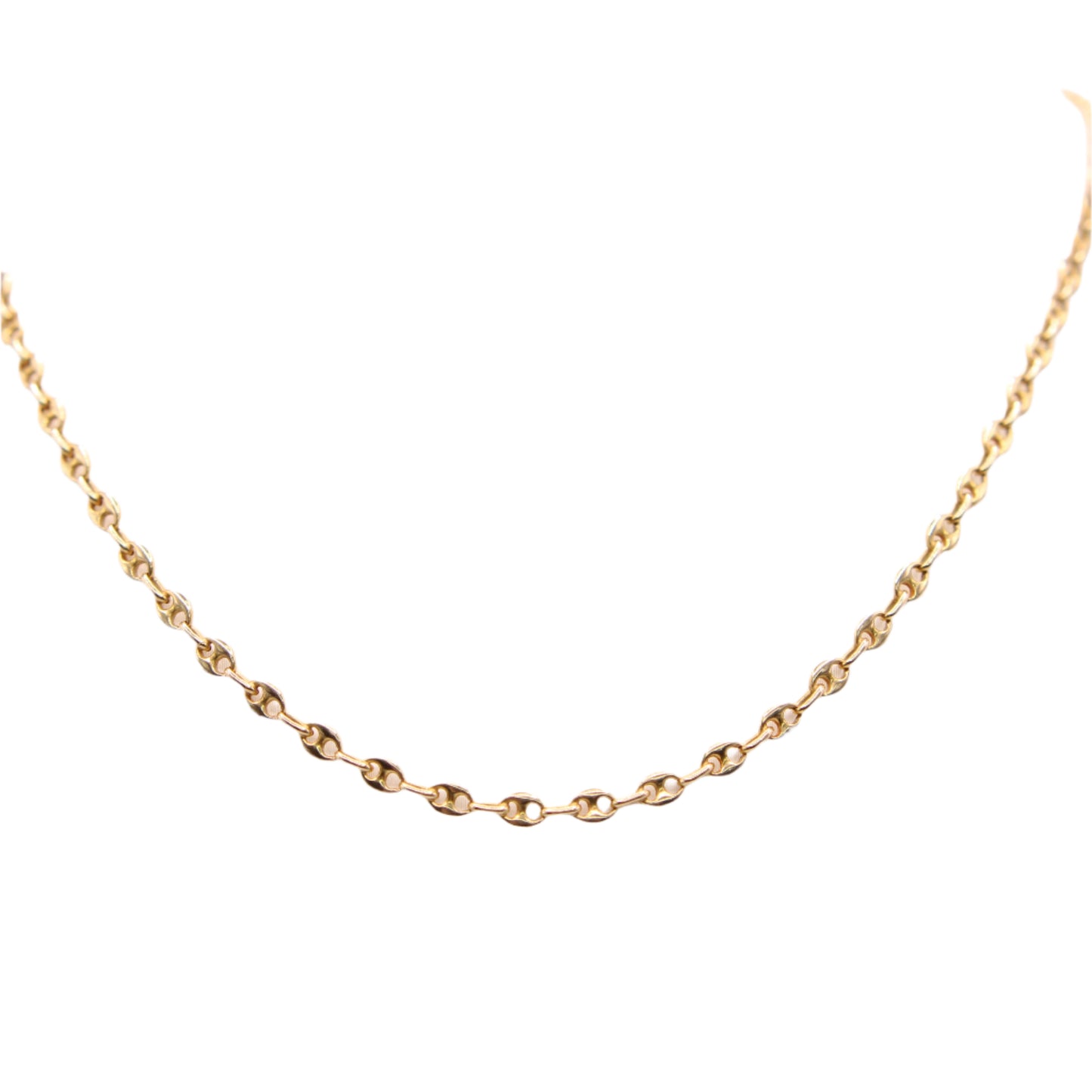 14kt Yellow Gold Solid Mariner Gucci Link Chain Necklace Unisex 21.75"