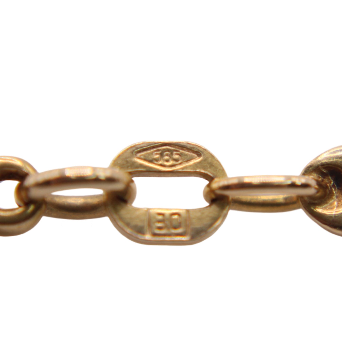 14kt Yellow Gold Solid Mariner Gucci Link Chain Necklace Unisex 21.75"