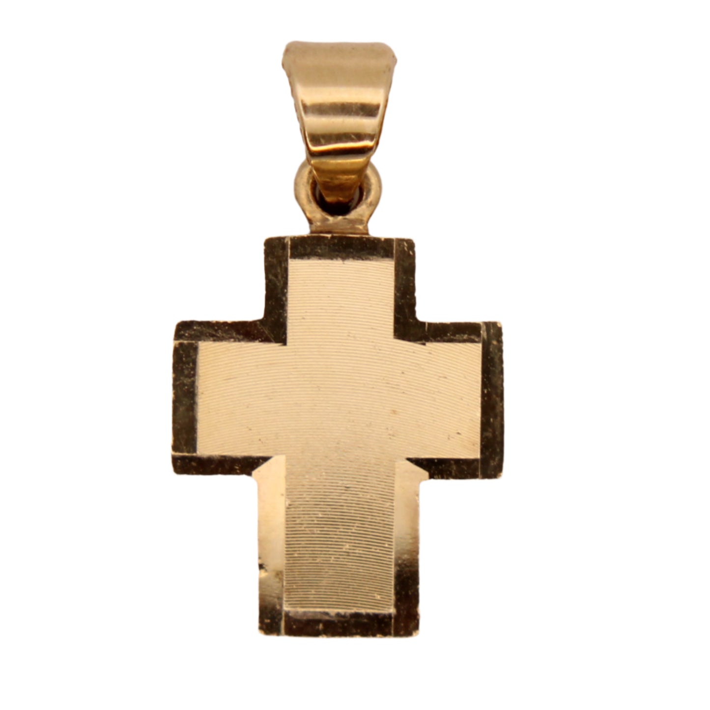 14kt Yellow Gold Textured Religious Cross Charm Pendant