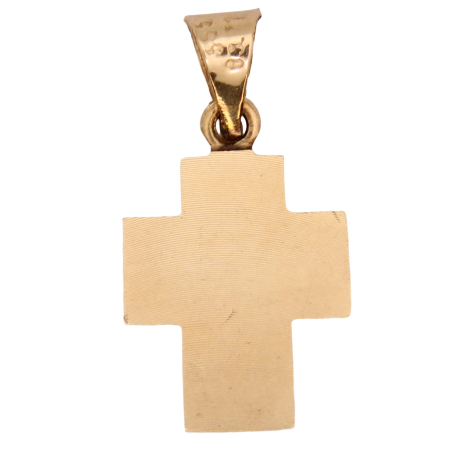 14kt Yellow Gold Textured Religious Cross Charm Pendant