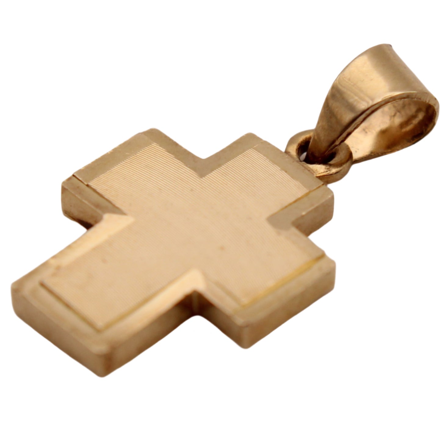 14kt Yellow Gold Textured Religious Cross Charm Pendant