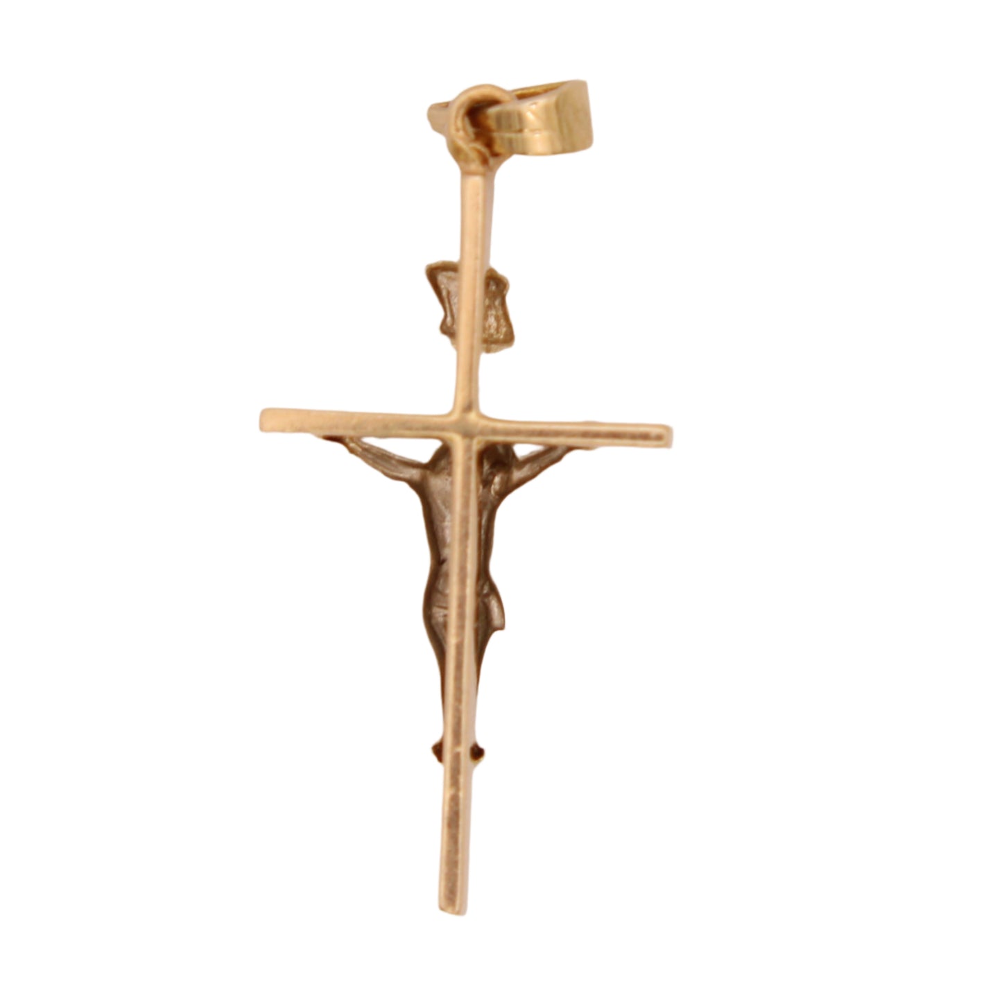 14kt Two Tone Yellow White Gold Crucifix Religious Cross Pendant