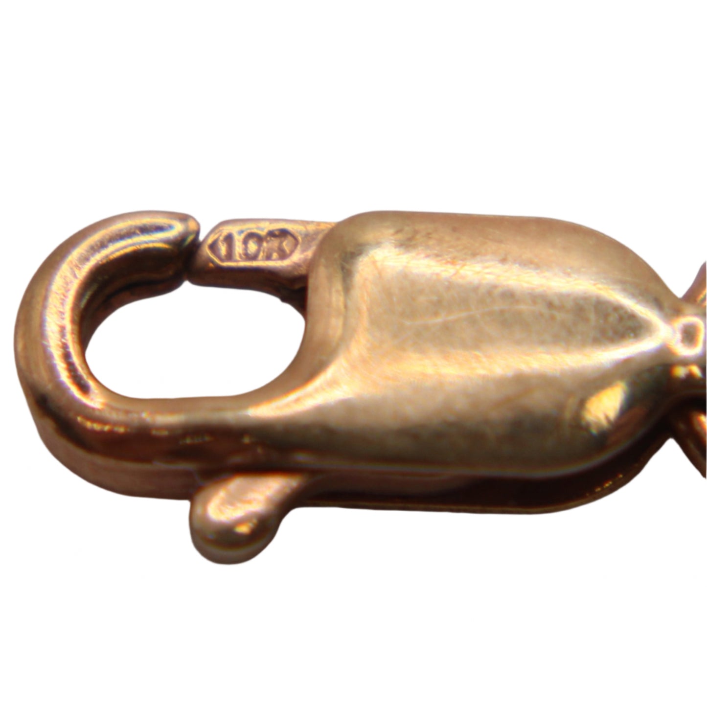 10kt Two Tone Rose White Gold Diamond Cut Figaro Chain Link Bracelet 8"