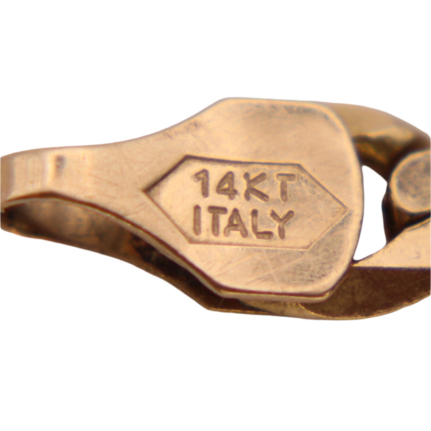 14kt Yellow Gold SMG Figaro Curb Chain Link Bracelet 7.75"