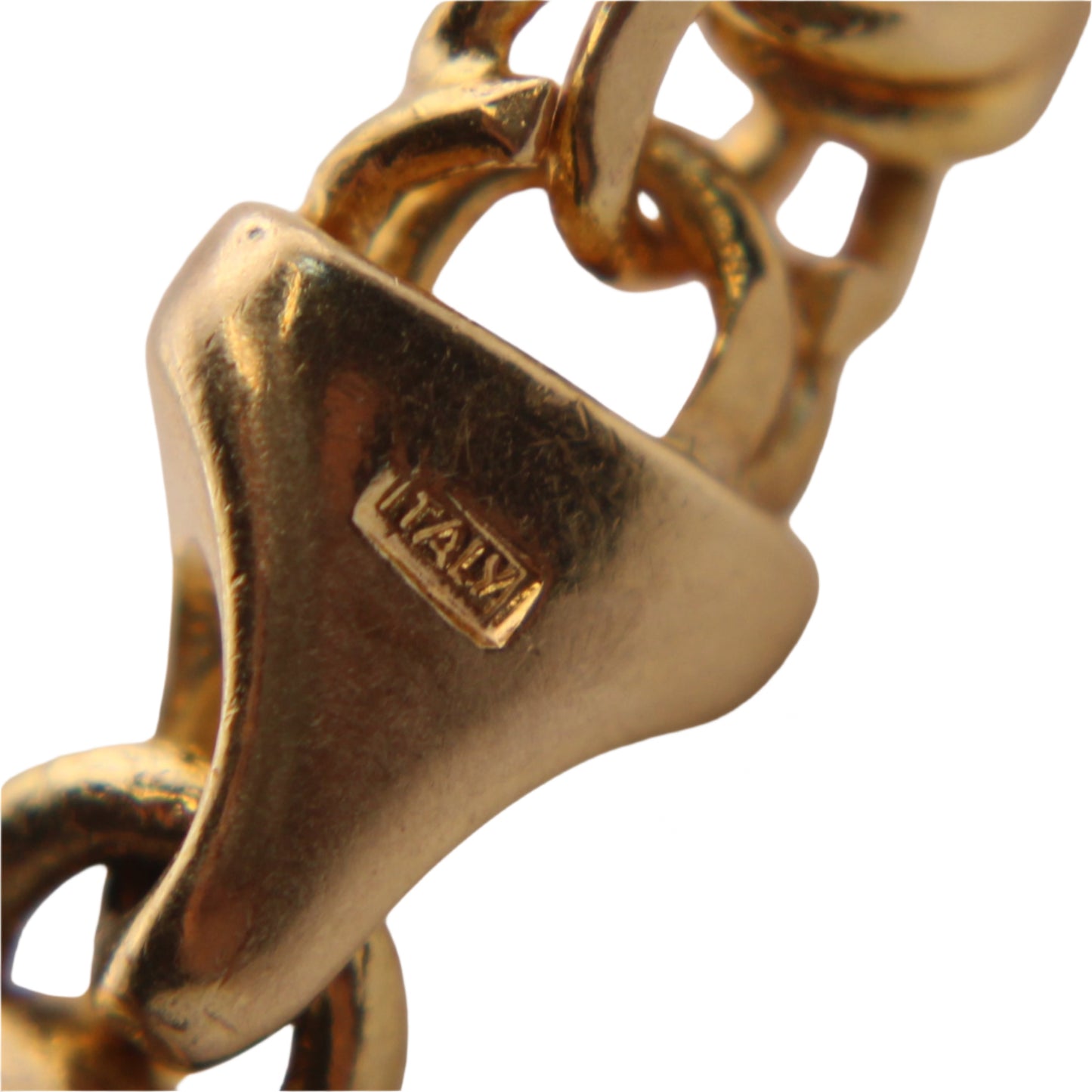 14kt Yellow Gold Double Round Chain Link Charm Bracelet 7.25"