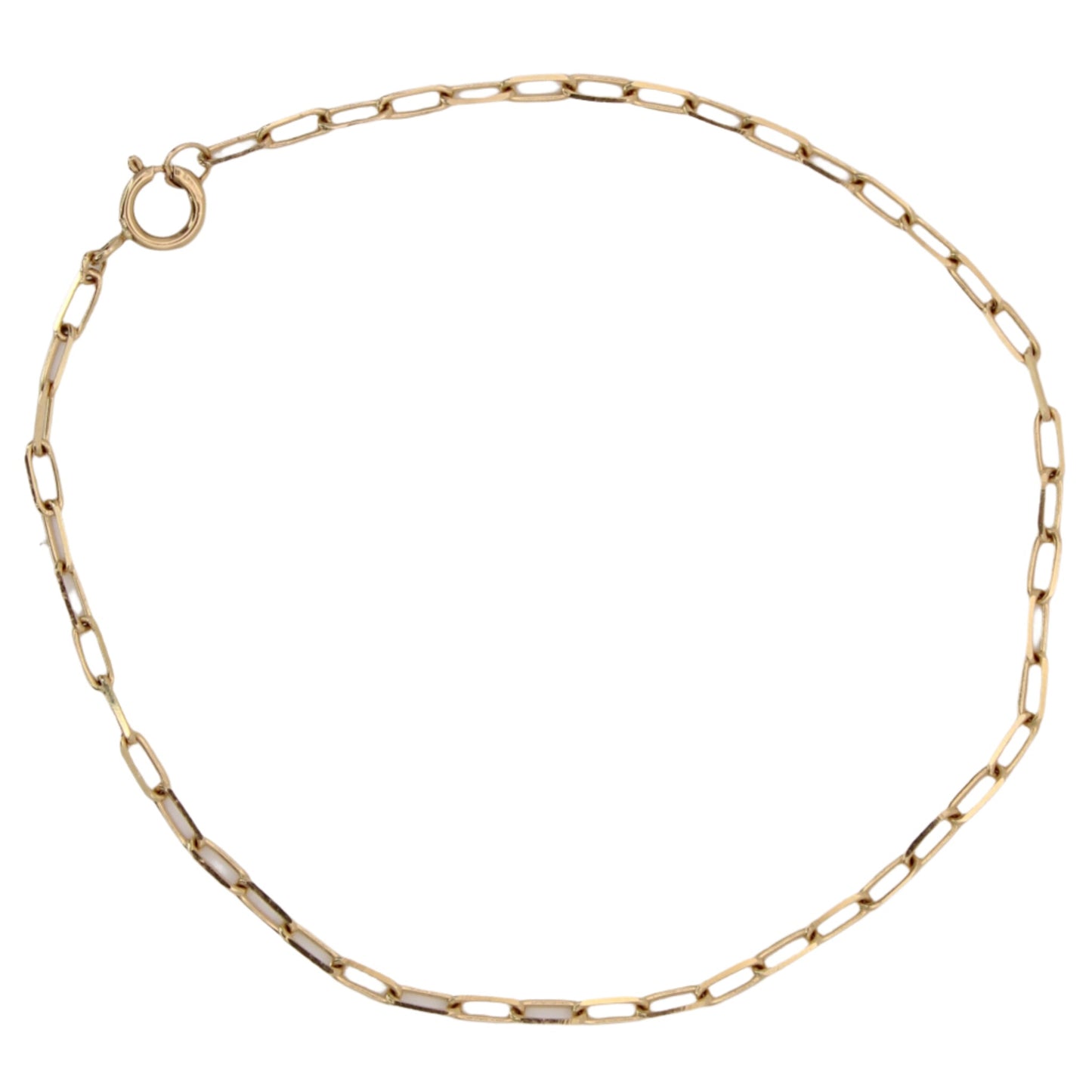 14kt Yellow Gold Dainty Paperclip Chain Link Bracelet 6.5"