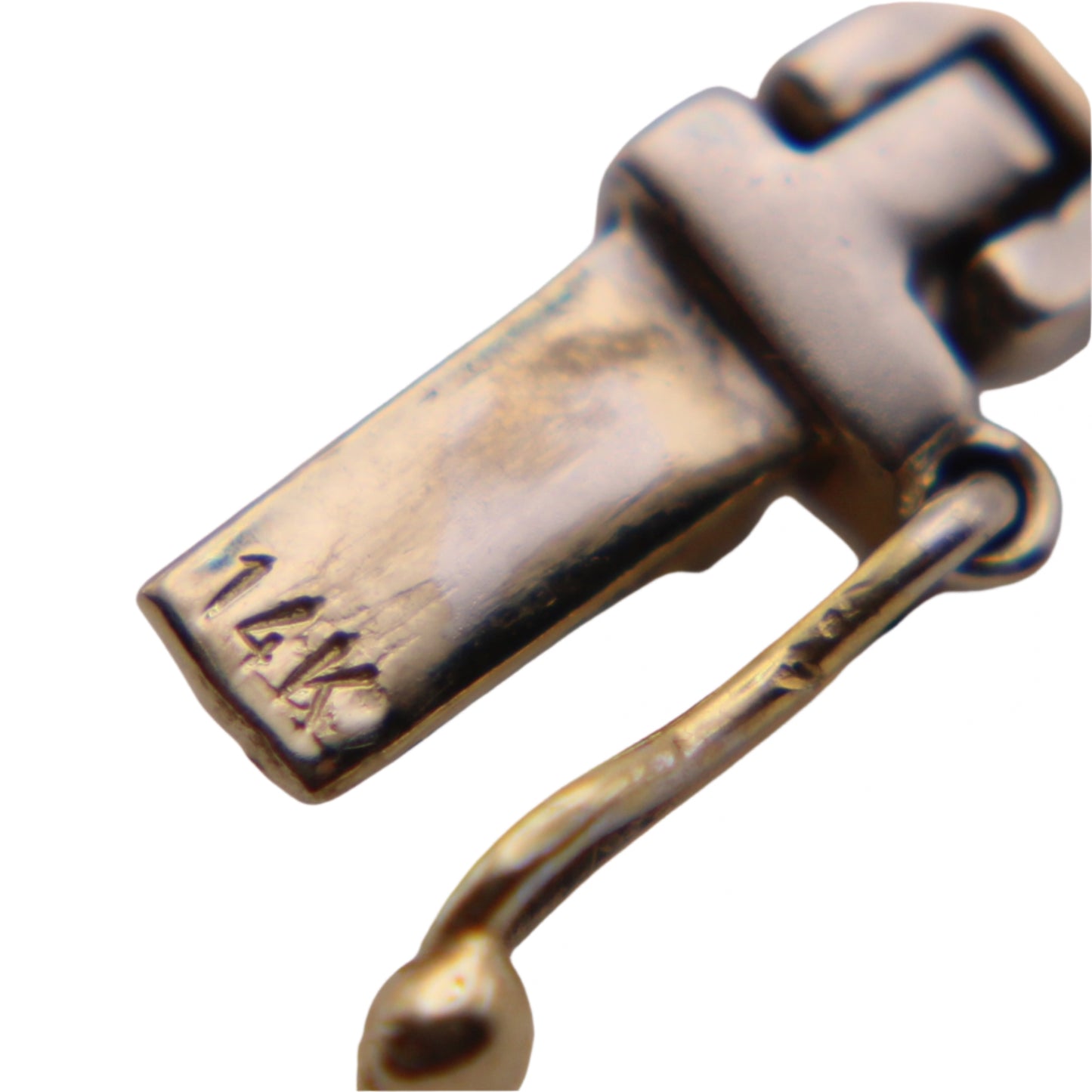 14kt Two Tone Yellow White Gold Open Circle Bar Chain Link Bracelet 7.25"