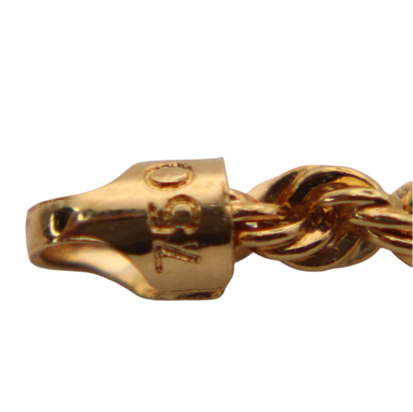 18kt Two Tone Yellow White Gold Rope & Bar Link Chain Bracelet 7.25"