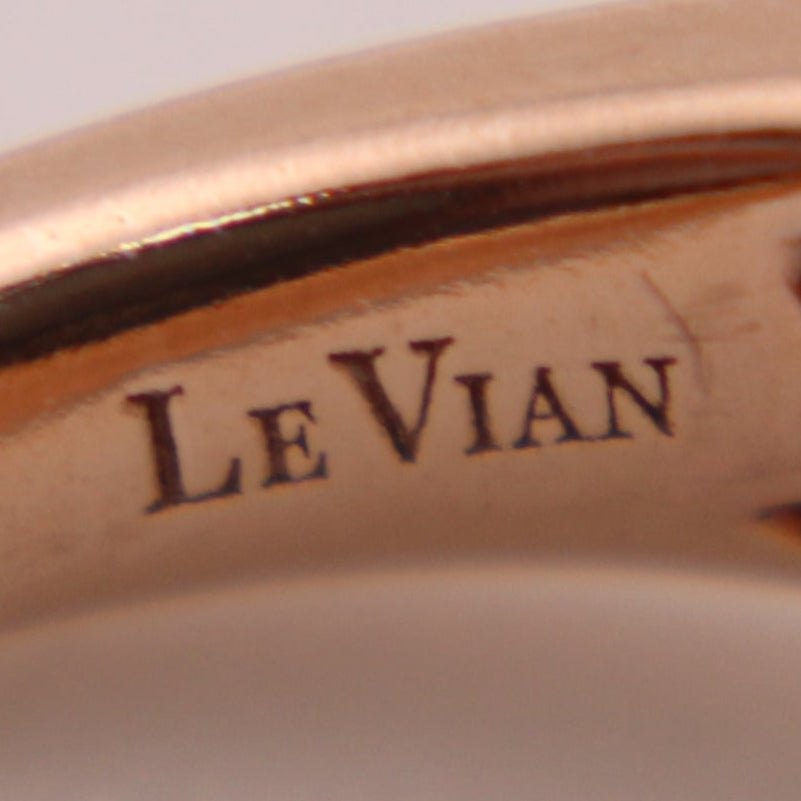 LeVian 14kt Diamond Strawberry Rose Gold Chocolate Nude Blackberry Bypass Ring - 7