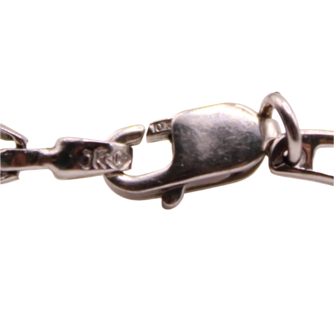 10kt White Gold Mystic Topaz Trillion Open Loop Link Bracelet