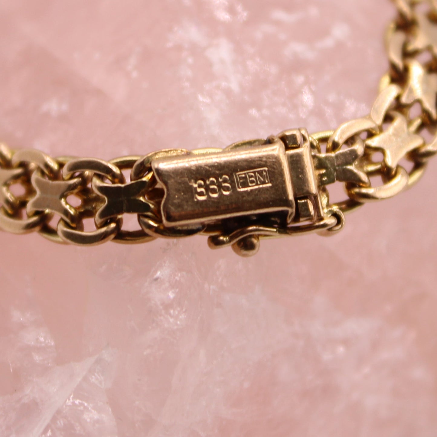 Vintage 8kt Yellow Gold Bismark Chain Link Bracelet 7.25"