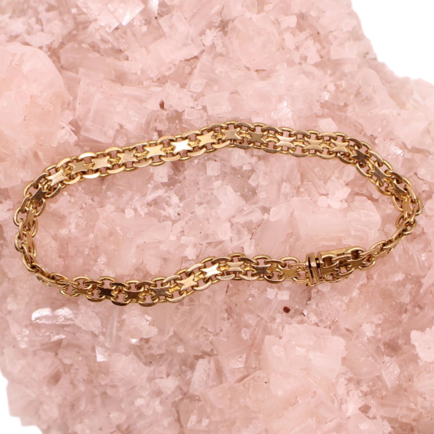 Vintage 8kt Yellow Gold Bismark Chain Link Bracelet 7.25"