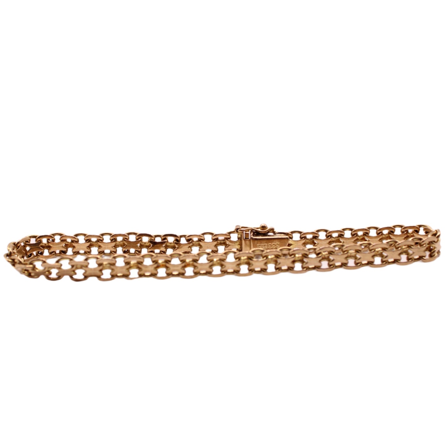 Vintage 8kt Yellow Gold Bismark Chain Link Bracelet 7.25"