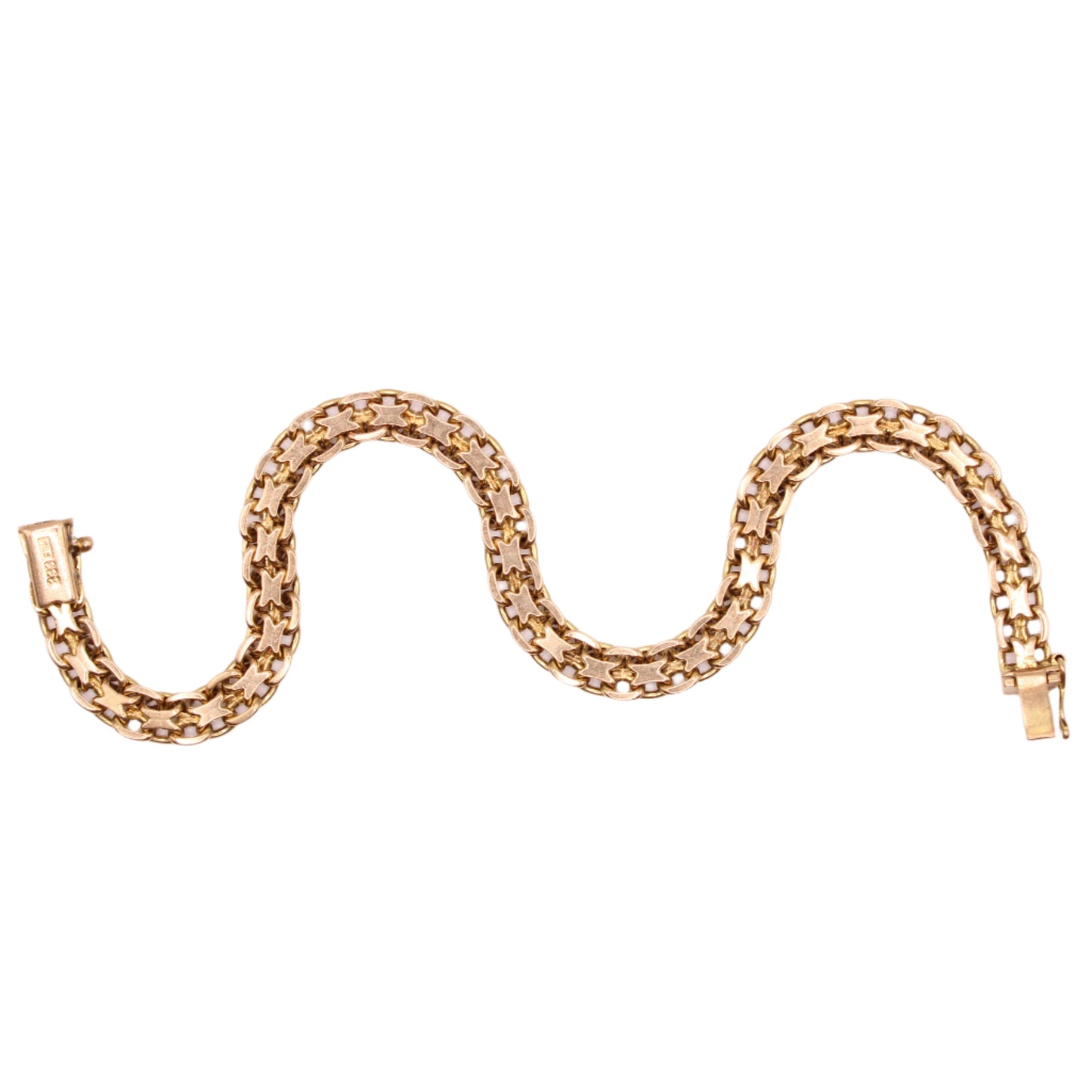 Vintage 8kt Yellow Gold Bismark Chain Link Bracelet 7.25"