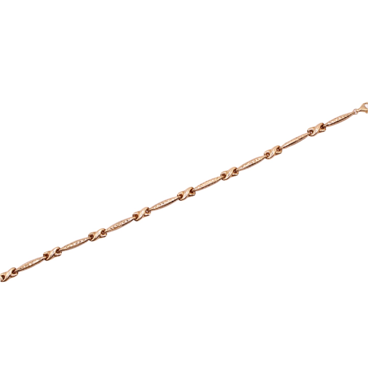 Oroamerica 10kt Yellow Gold Textured Puff Cross Link Bracelet 7"