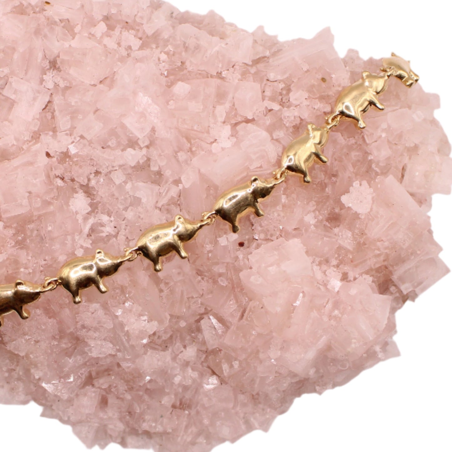 14kt Yellow Gold Little Piggy Charm Chain Link Bracelet