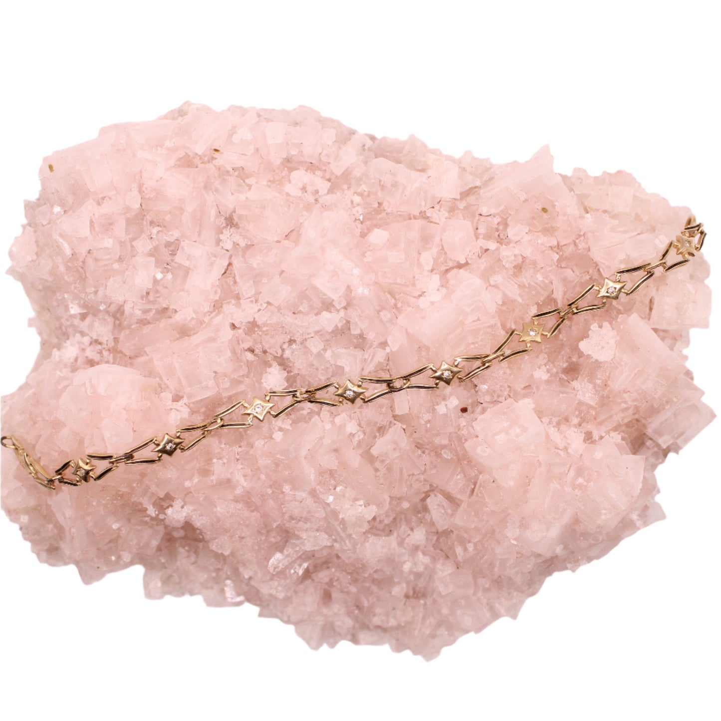 Antique 10kt Yellow Diamond Simmons Jewelry Co Enamel Victorian Link Bracelet