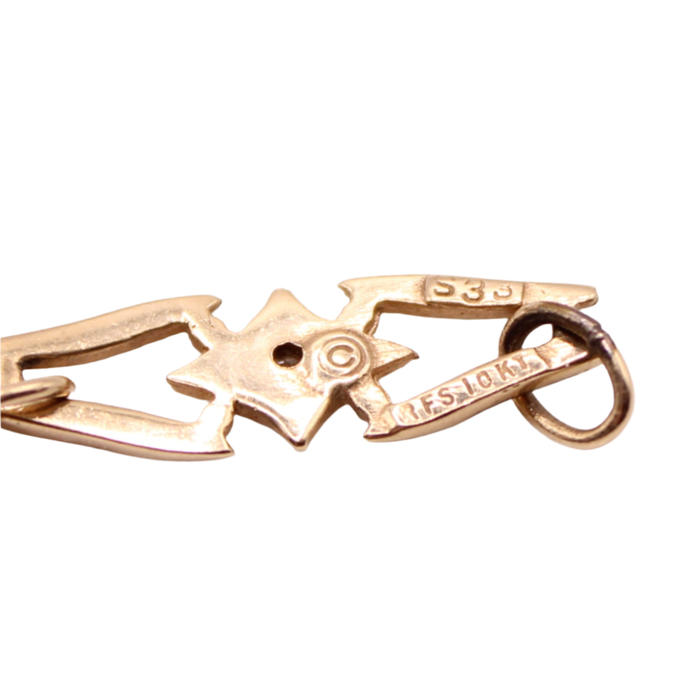 Antique 10kt Yellow Diamond Simmons Jewelry Co Enamel Victorian Link Bracelet