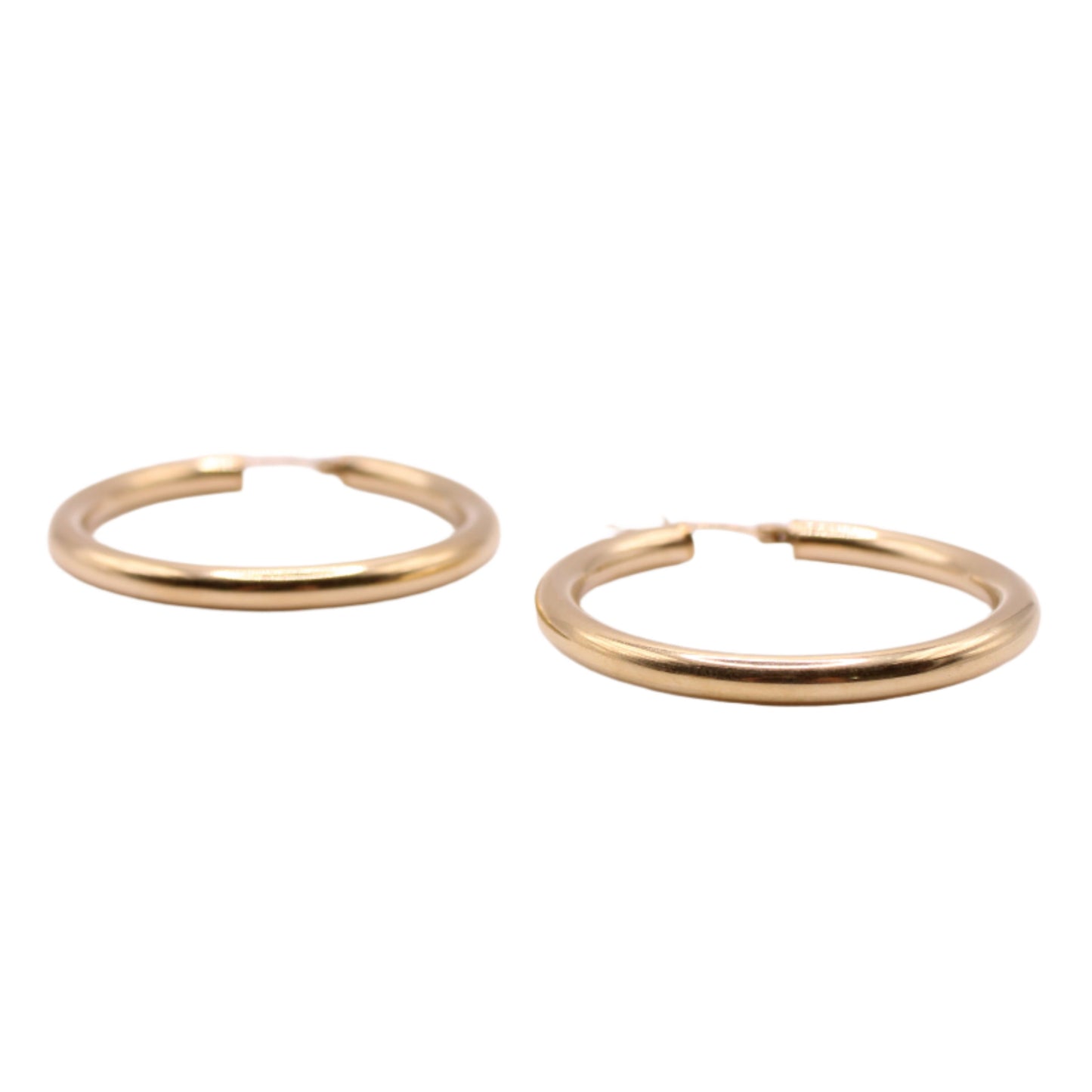 10kt Yellow Gold Classic Polished Tube Hoop 1.6" Earrings