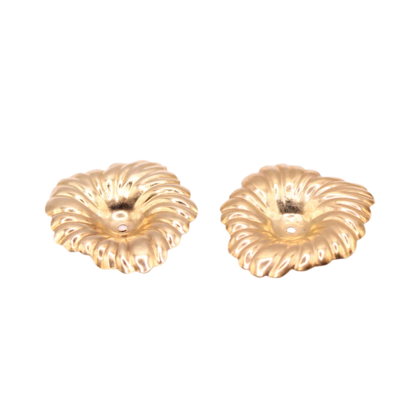 Vintage 14kt Yellow Gold Large Flower Diamond Stud Earring Jackets