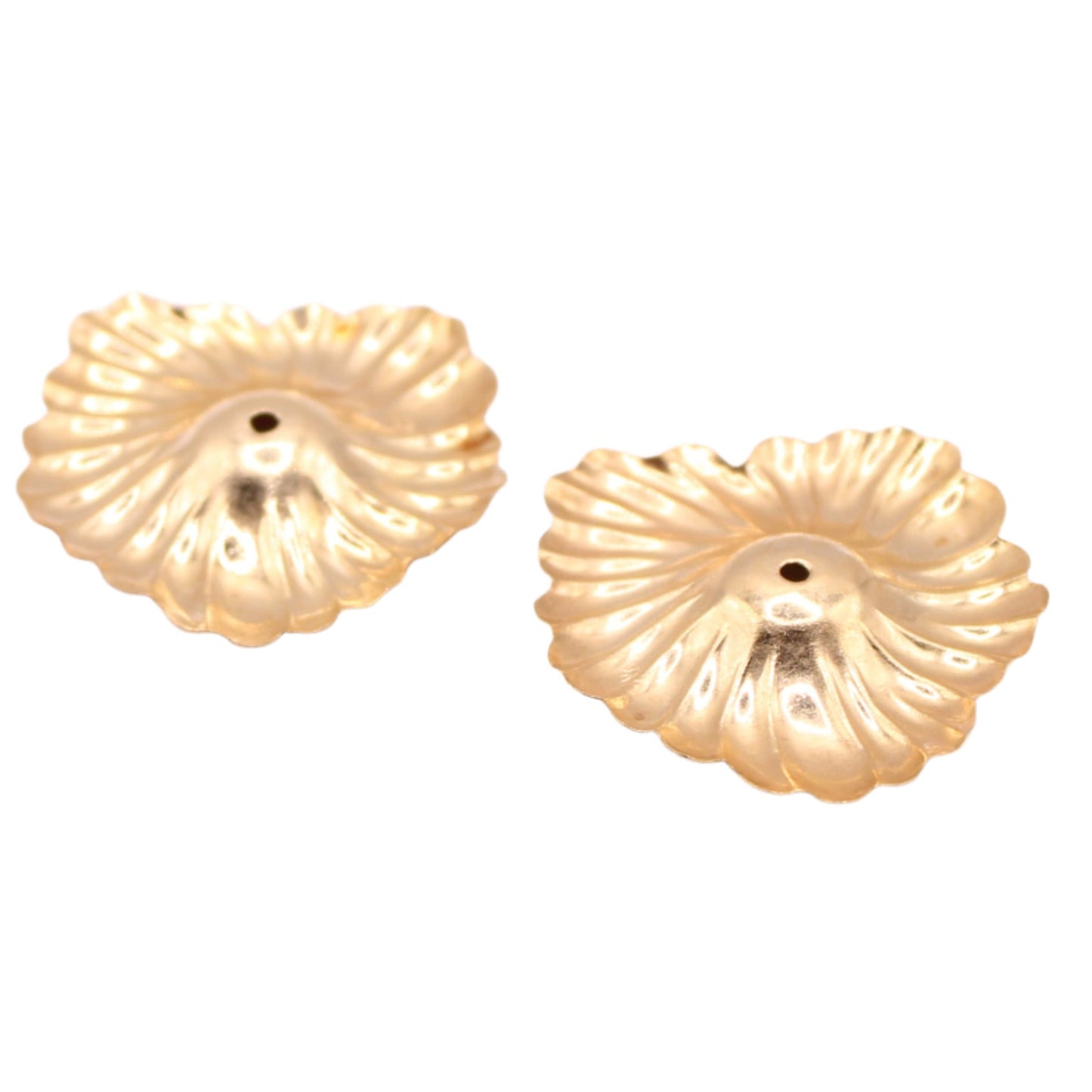 Vintage 14kt Yellow Gold Large Flower Diamond Stud Earring Jackets