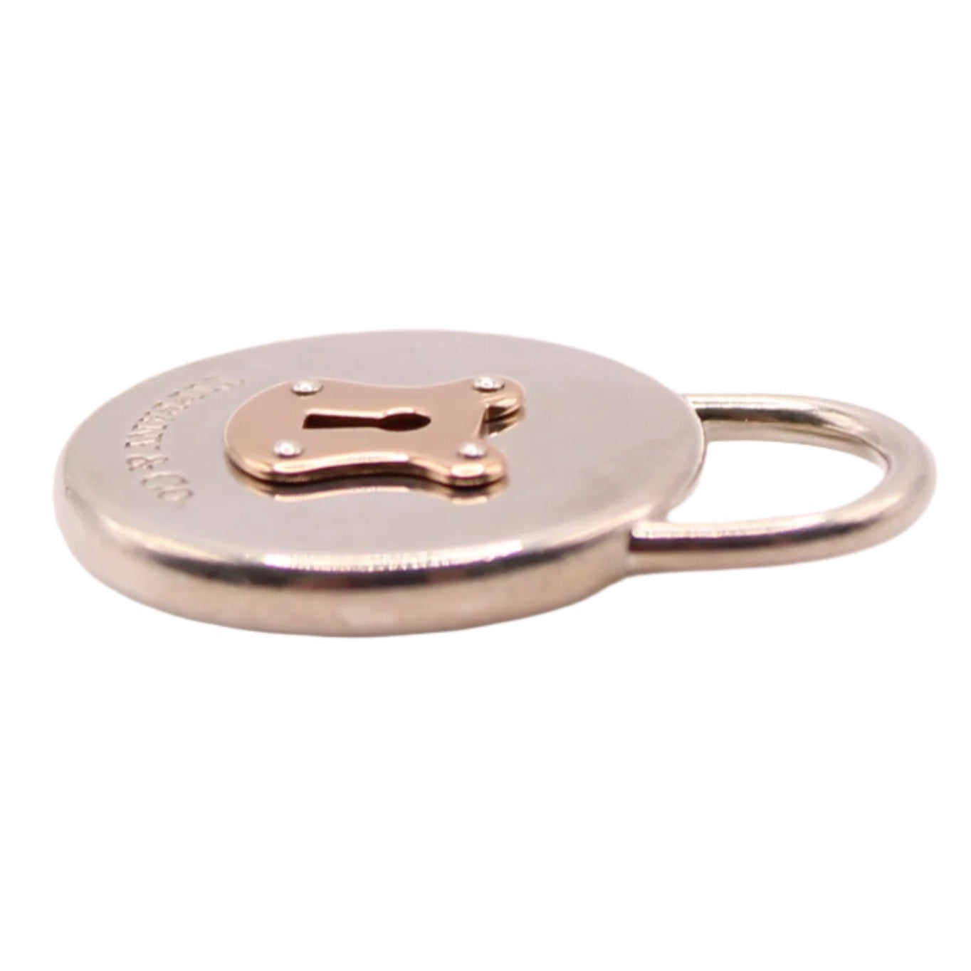 Tiffany & Co Sterling Silver 18kt Rose Gold Large Round Vintage Lock Charm