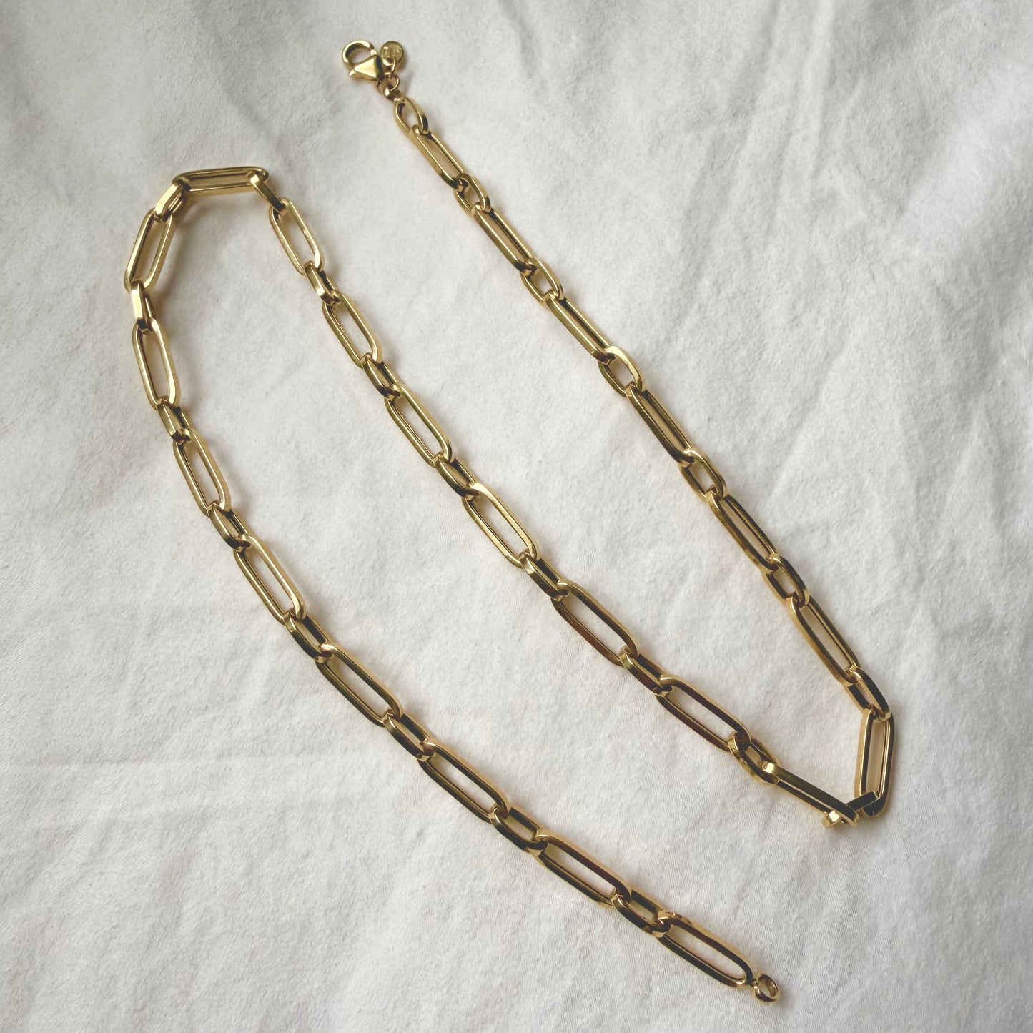 14kt Yellow Gold Paperclip Chain Necklace 18.5"