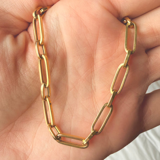 14kt Yellow Gold Paperclip Chain Necklace 18.5"