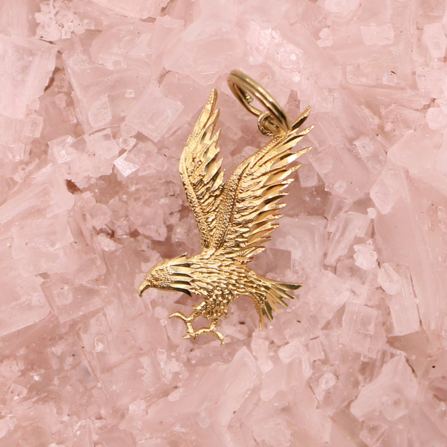 OroAmerica 14kt Yellow Gold Flying Eagle USA Pendant