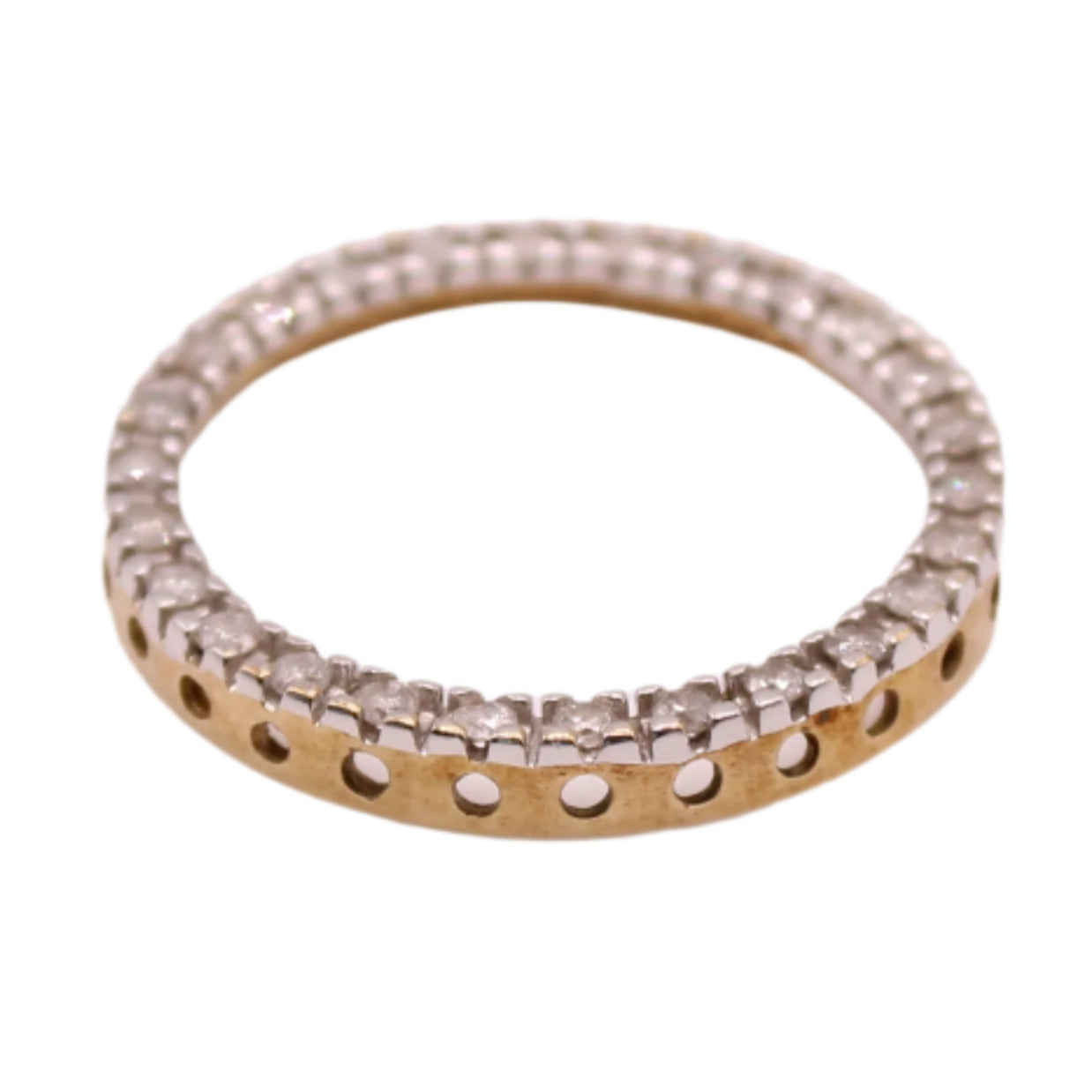 Alwand Vahan 10kt Two Tone Yellow White Gold 0.33CT Diamond Eternity Circle Pendant