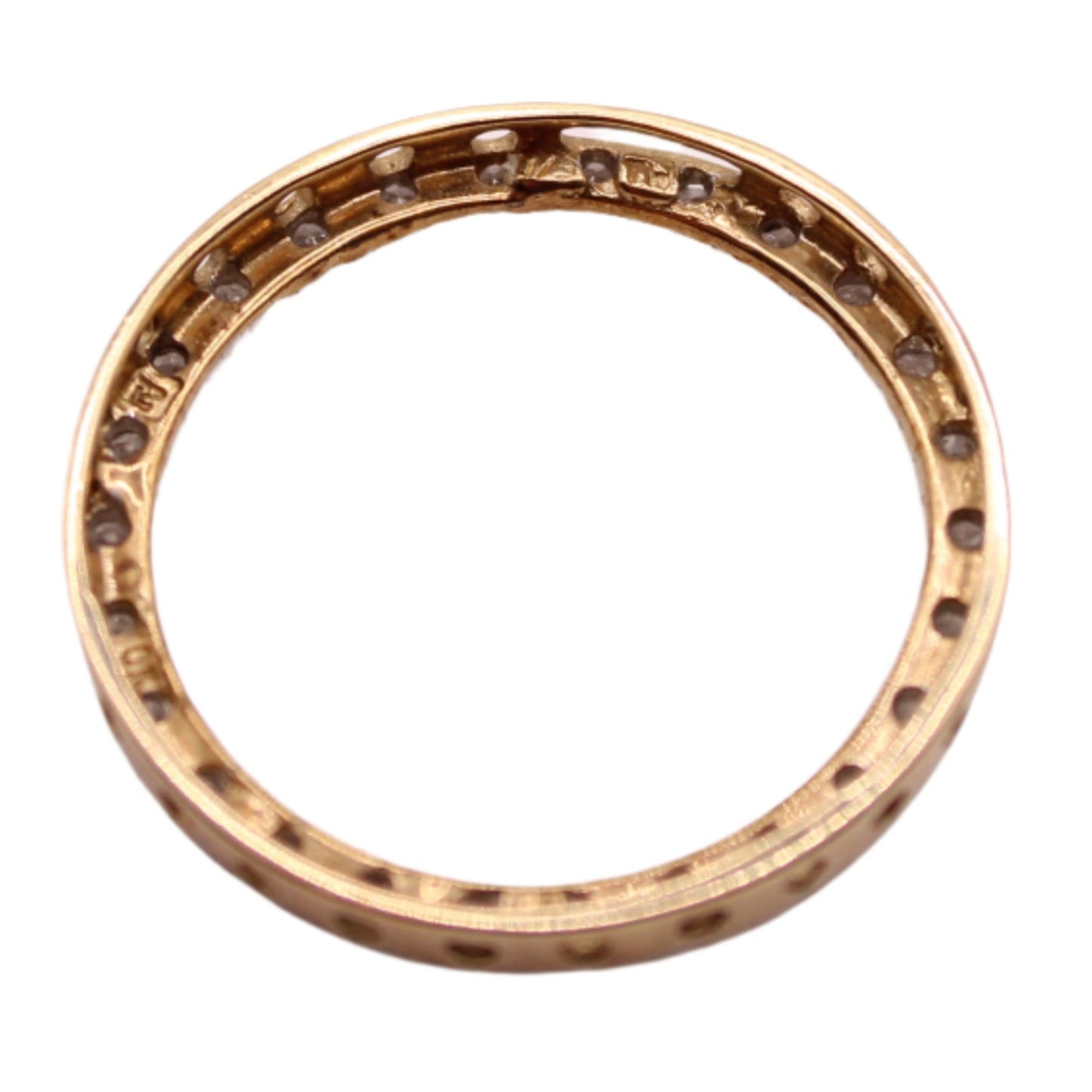 Alwand Vahan 10kt Two Tone Yellow White Gold 0.33CT Diamond Eternity Circle Pendant