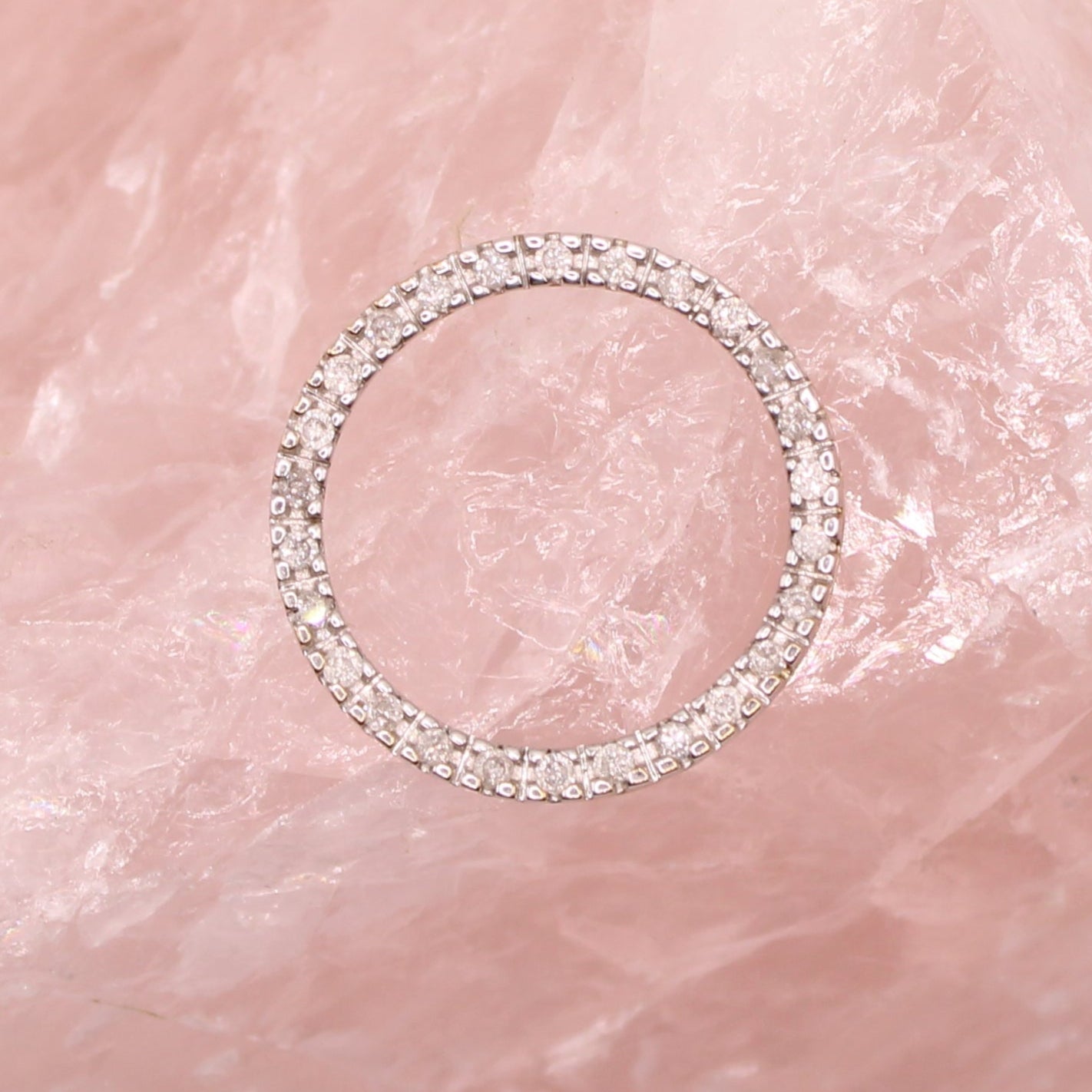 Alwand Vahan 10kt Two Tone Yellow White Gold 0.33CT Diamond Eternity Circle Pendant