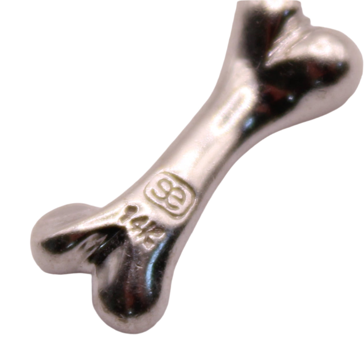 *SOLD* Sydney Evan 14kt White Gold Diamond Pave Set Dog Bone Medium Charm Pendant