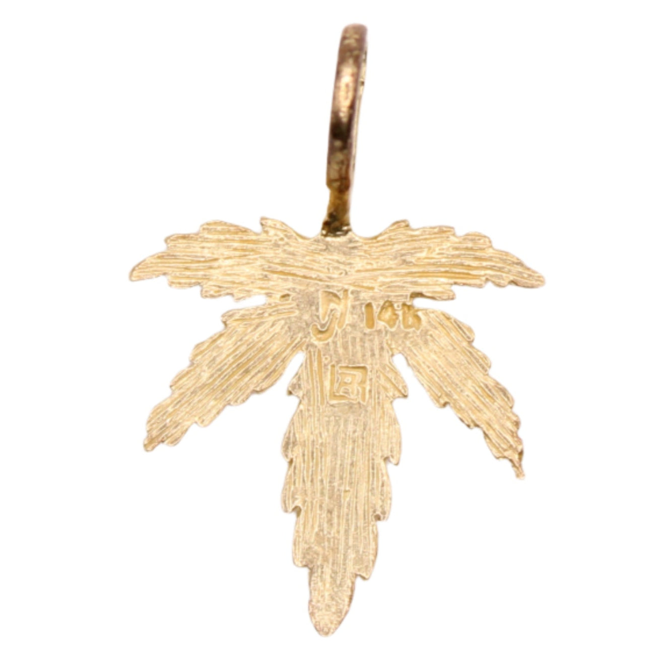 14kt Yellow Gold Cannabis Marijuana Weed Pot Sweet Leaf Charm Pendant