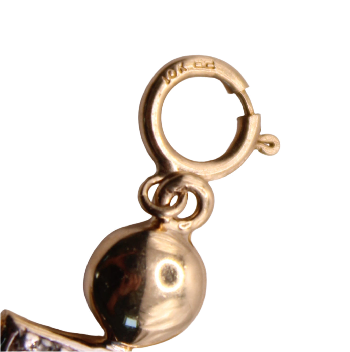 Vintage 10kt Two Tone White Yellow Gold Diamond Small Child Charm Pendant