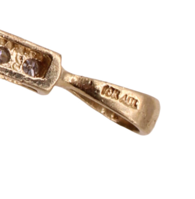 Vintage ADL 10kt Yellow Gold Diamond Two Tone Cross Pendant